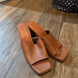 Princess Polly Brown Leather Heels